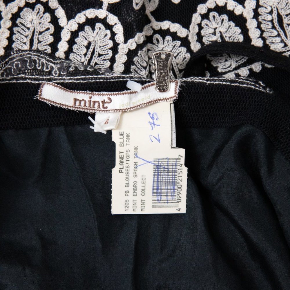 Anthropologie 4 Silk Mesh Embroidered Bow Tank Top - Picture 7 of 9